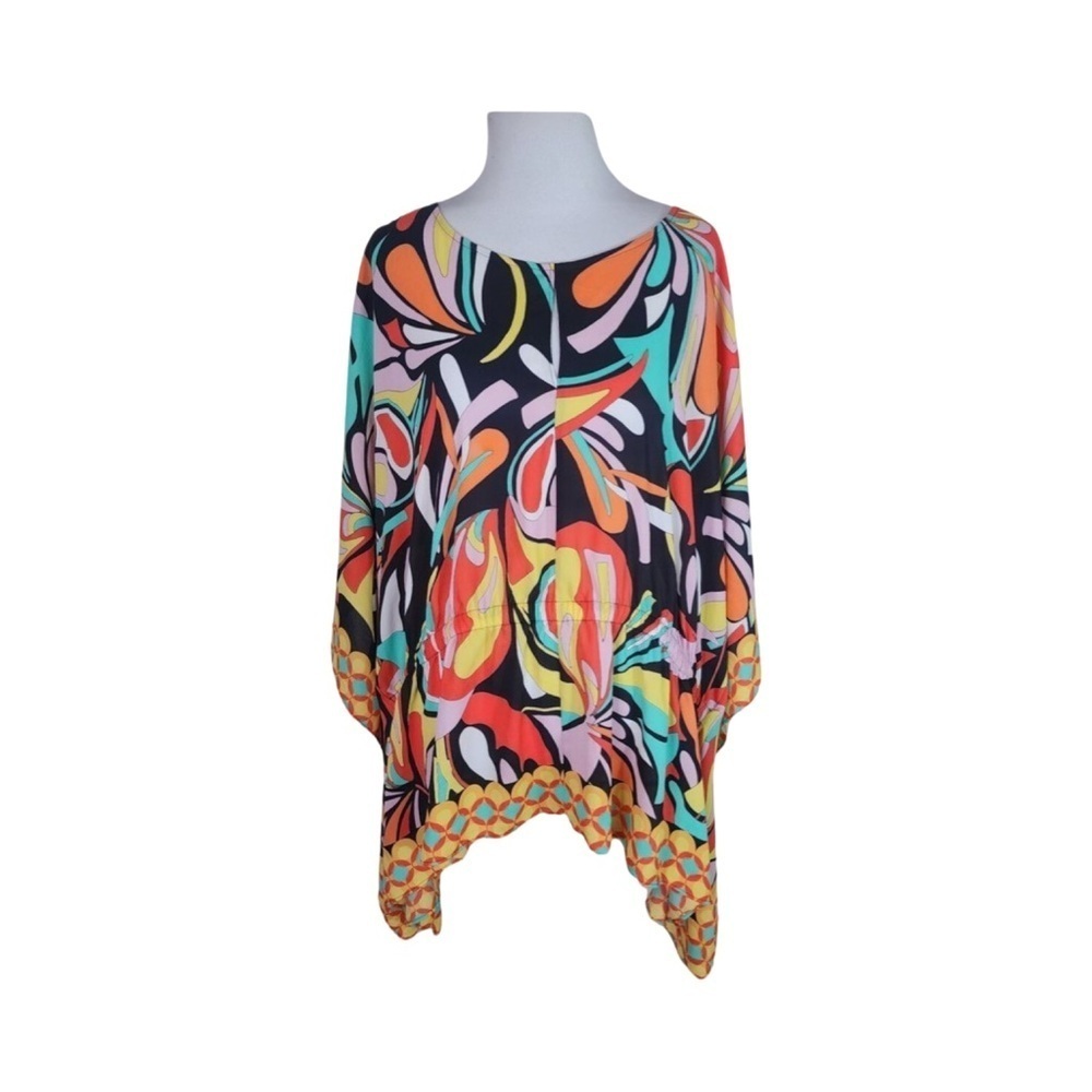 Bold Elements Butterfly Bat Wing Retro Print PonchoTop NWT Size 3X